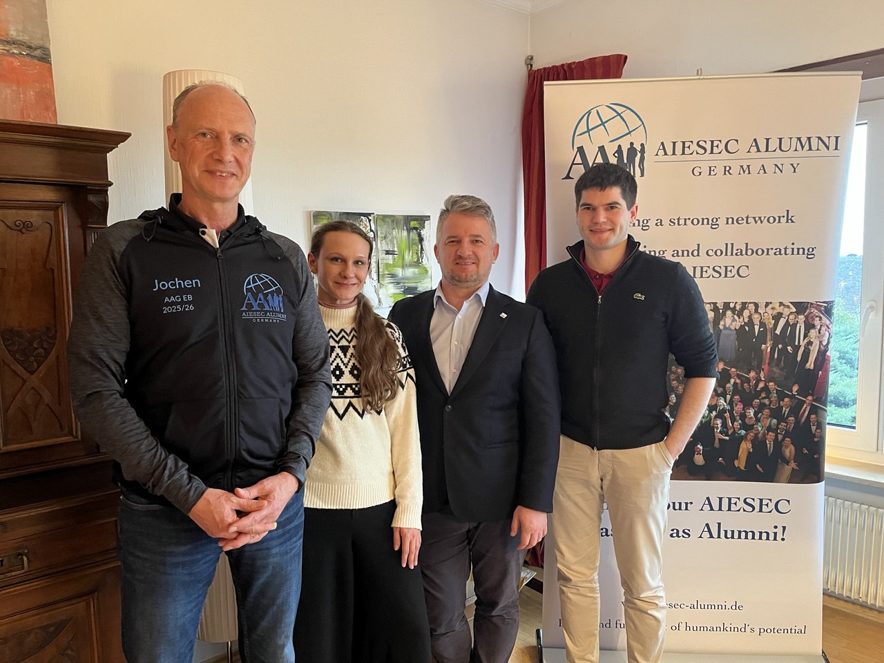 AAG-Vorstand 2026 v.l.n.r. Jochen Vogel, Charlotte Rüsch, Nikolay Novak, Karl Johann Schubert